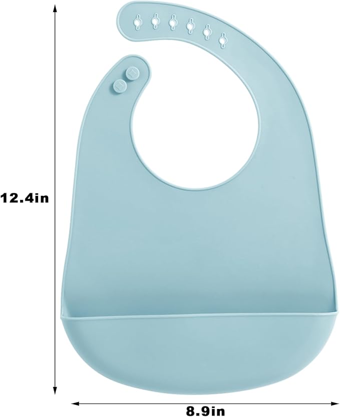 PandaEar 3 Pack Silicone Baby Bibs, Super Thin Light Weight Waterproof - Image 3