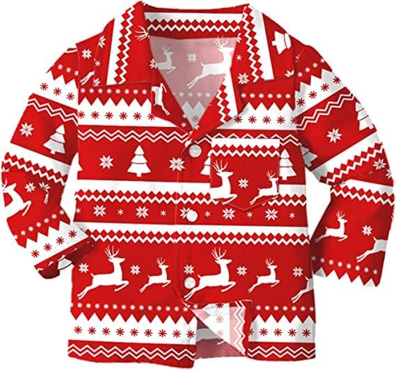 Schbbbta Family Matching Pajamas Holiday Sleepwear Long Sleeve Pjs Sets - Image 2