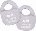 100% Cotton Drinking Buddies Twin Bibs Cute & Practical Unisex Bibs by TWINSTUFF