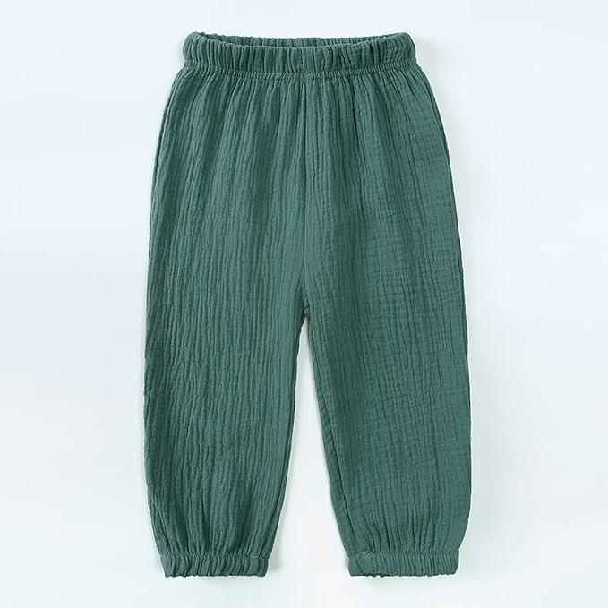 MYGBCPJS Baby Boys Girls Cotton Linen Trousers Kids Casual Ankle Pants Loose - Image 4