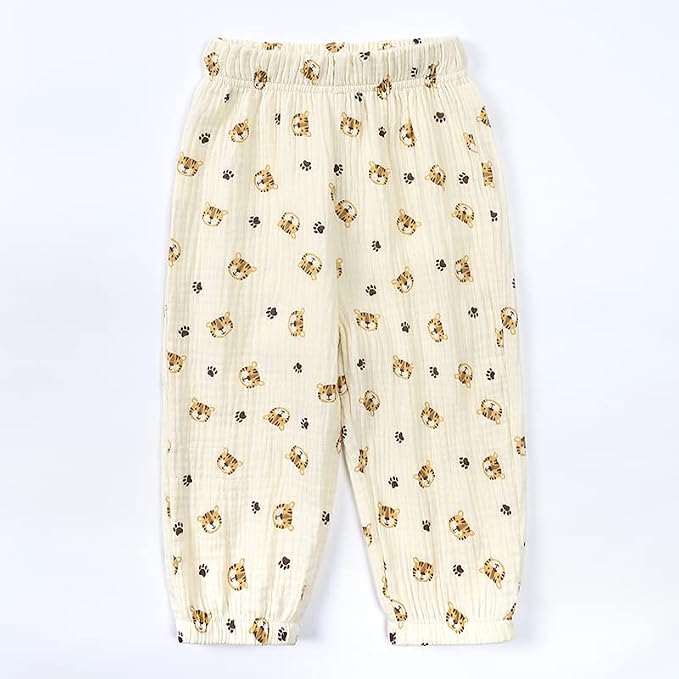 MYGBCPJS Baby Boys Girls Cotton Linen Trousers Kids Casual Ankle Pants Loose - Image 2