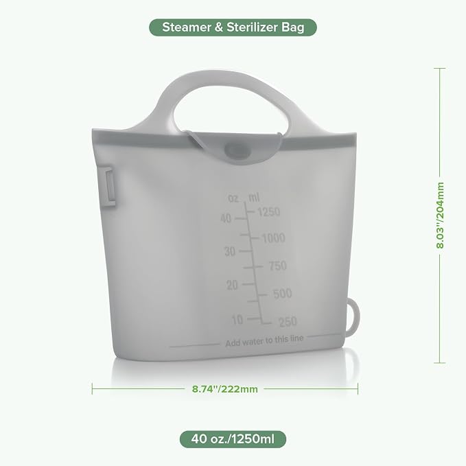 Haakaa On-The-Go Silicone Microwave Steamer & Steriliser Bag, 40oz/1250ml - Image 8