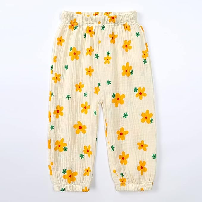 MYGBCPJS Baby Boys Girls Cotton Linen Trousers Kids Casual Ankle Pants Loose - Image 3