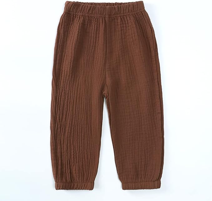 MYGBCPJS Baby Boys Girls Cotton Linen Trousers Kids Casual Ankle Pants Loose - Image 3