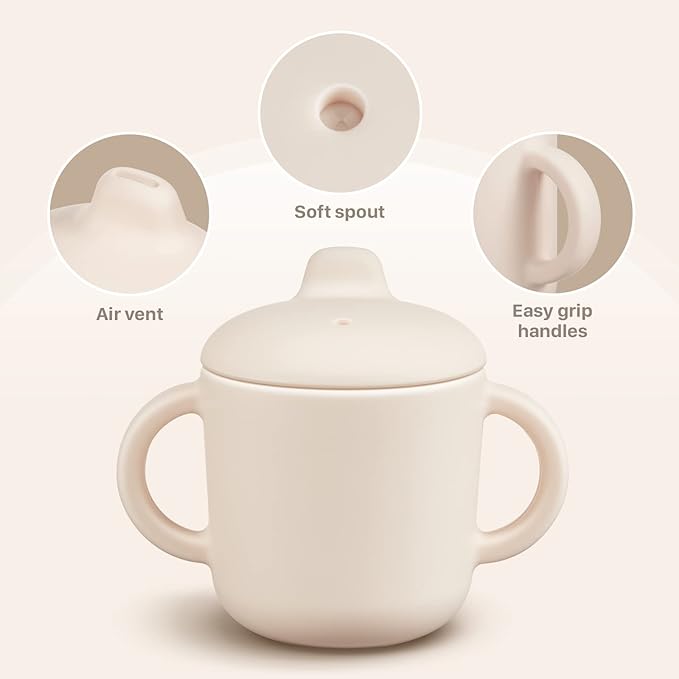 6 Months+ Sippy Cups with Handles, Small Silicone Sippy Cups Leak Proof 5oz - Image 2