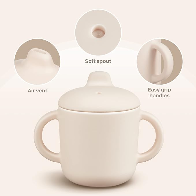 6 Months+ Sippy Cups with Handles, Small Silicone Sippy Cups Leak Proof 5oz - Image 2