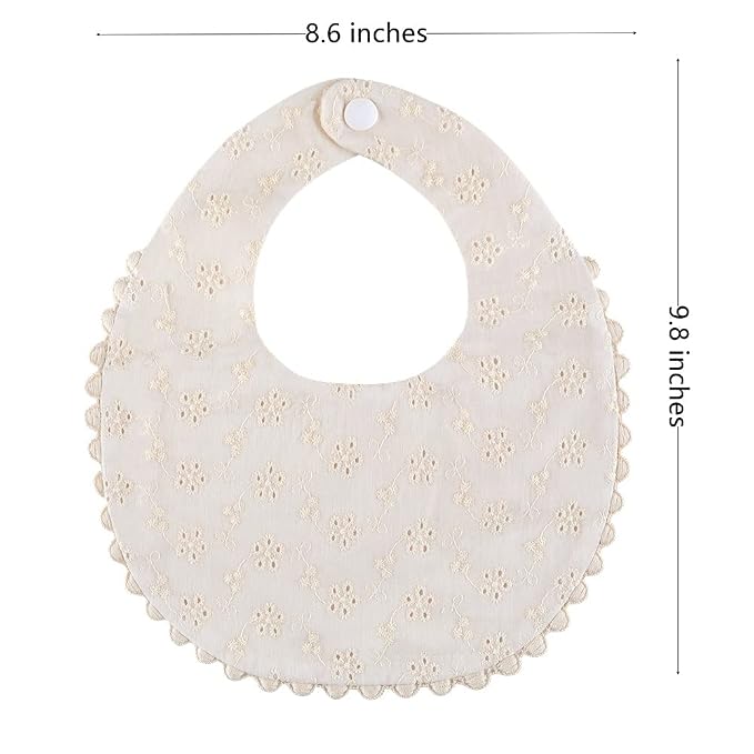 GZMM Baby Bib For Girls, Reversible Waterproof Handmade Natural Cotton Baby - Image 7