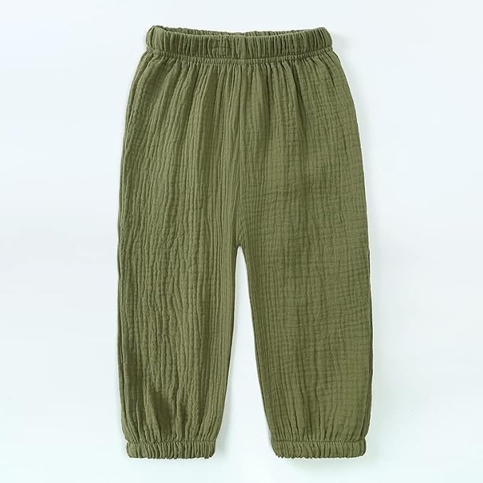 MYGBCPJS Baby Boys Girls Cotton Linen Trousers Kids Casual Ankle Pants Loose - Image 3