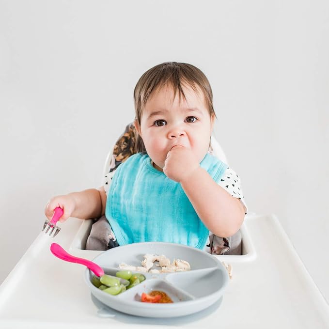 green sprouts Absorbent Organic Cotton Muslin Bibs, 0-12mo Hypoallergenic - Image 2