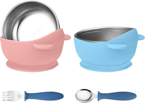 2 Pack Stainless Steel Baby Bowls by Wesketch