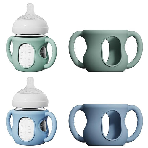 2 Pack Silicone Sleeves for Avent Natural Glass Baby Bottles, Anti Breakage by AYHIT