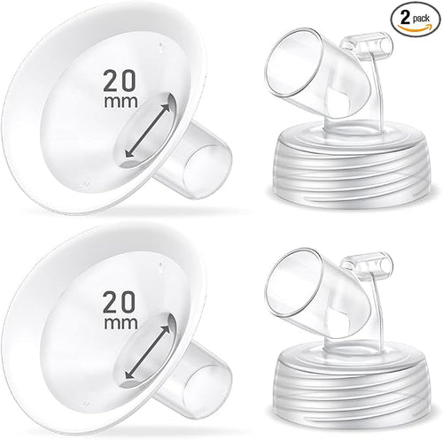 2 Packs 20mm Flange Set, Updated Soft Rim Shield and Wide Mouth Base Connector by IVARONAL