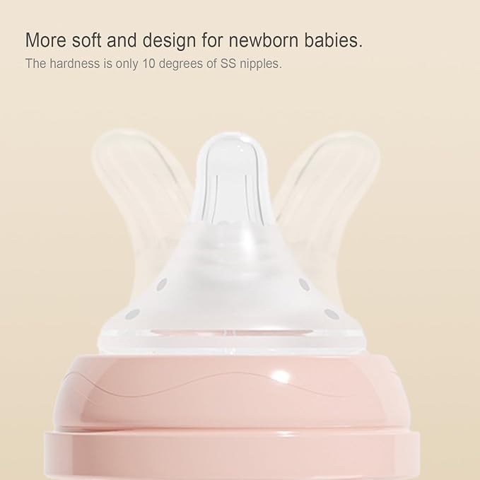 Gulicola Natural Glass Baby Bottle Newborn Set, 3 oz and 5 oz - Image 4