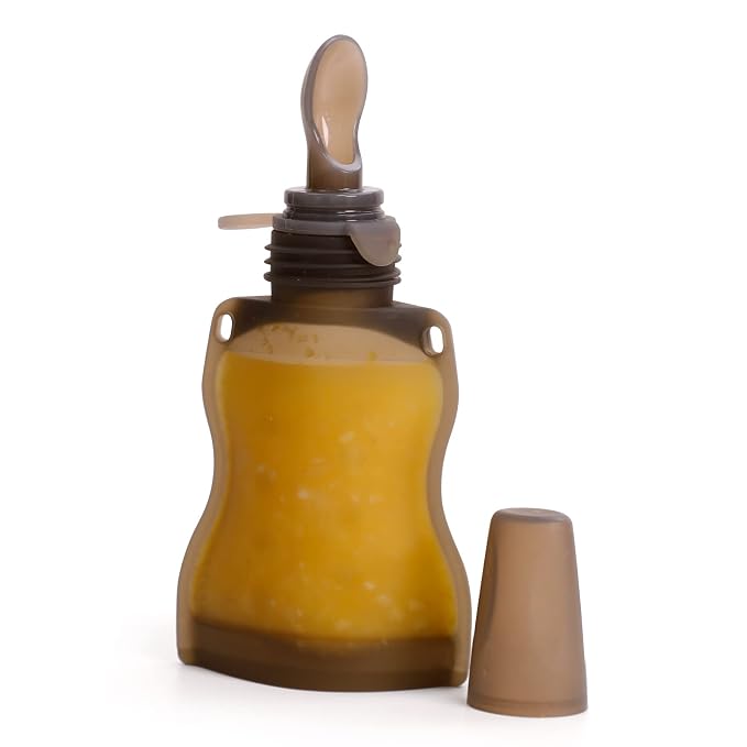 Haakaa Silicone Baby Food Spoon, Squeeze Feeding Spoon by haakaa