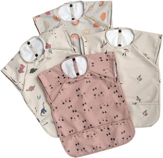 GZMM Waterproof Baby Bibs, Infant Toddler Extra Cover Feeding Bib - Image 3