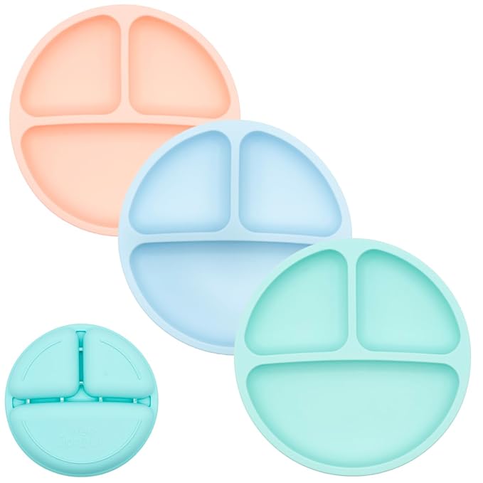 WeeSprout Silicone Divided Plates, 100% Food Grade Silicone Divided Plates by WeeSprout