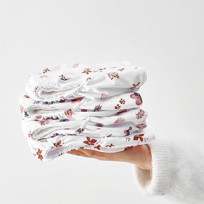HappyFlute 9 Sets Newborn Baby Cloth Pocket Diapers One Size Adjustable Reusable - Image 7