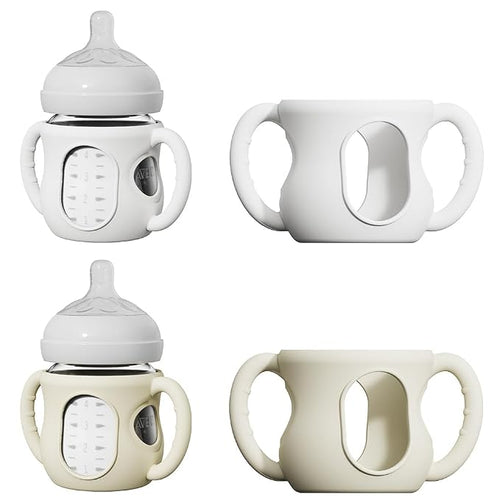 2 Pack Silicone Sleeves for Avent Natural Glass Bottles, Anti Breakage Bottle by AYHIT
