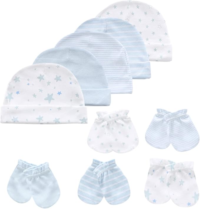 Baby Hat and Mittens Set Newborn Baby Hats Caps by MAMIMAKA