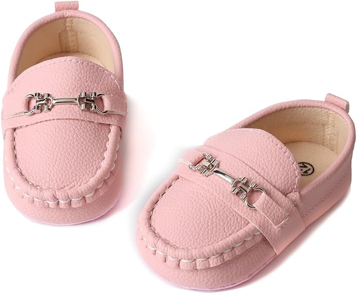 LONSOEN Baby Girls Boys Loafers Prewalker Dress Crib Shoes - Image 6