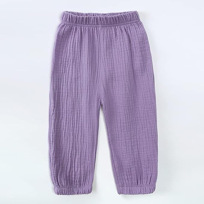 MYGBCPJS Baby Boys Girls Cotton Linen Trousers Kids Casual Ankle Pants Loose - Image 4