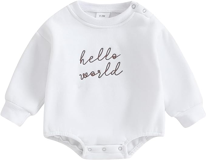 VISGOGO Newborn Infant Baby Boy Girls Oversized Romper Little Dude Sweater by VISGOGO