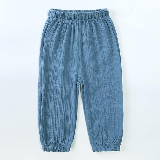 MYGBCPJS Baby Boys Girls Cotton Linen Trousers Kids Casual Ankle Pants Loose - Image 3