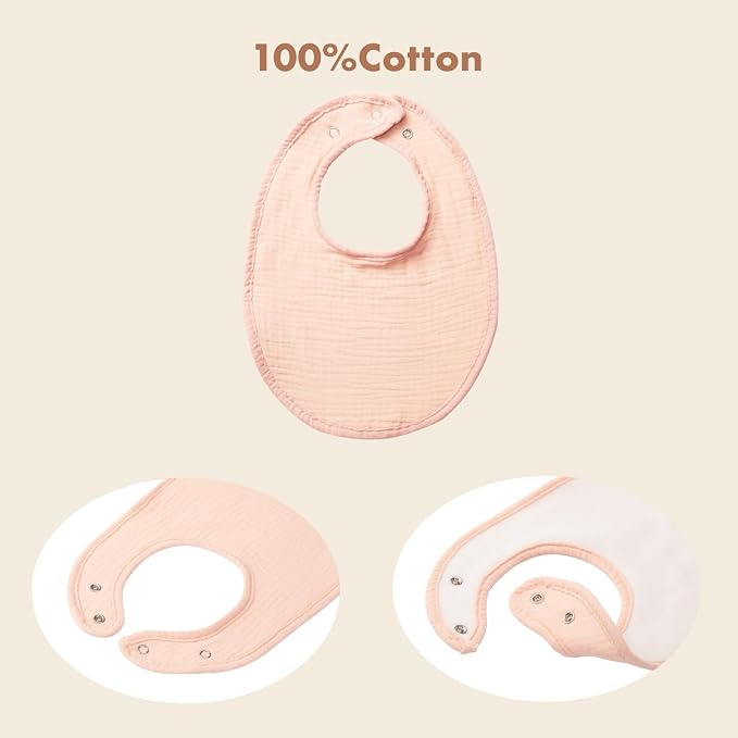 8-Pack Cotton Baby Drool Bibs - Image 5