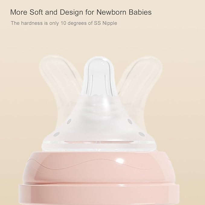 Gulicola Natural PP Baby Breastfeeding Bottles Newborn Set 2 Pack, Slow Flow - Image 5