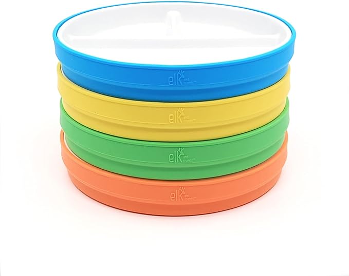 Elk and Friends Kids 6.7” Porcelain Divided Plates by ElkandFriends