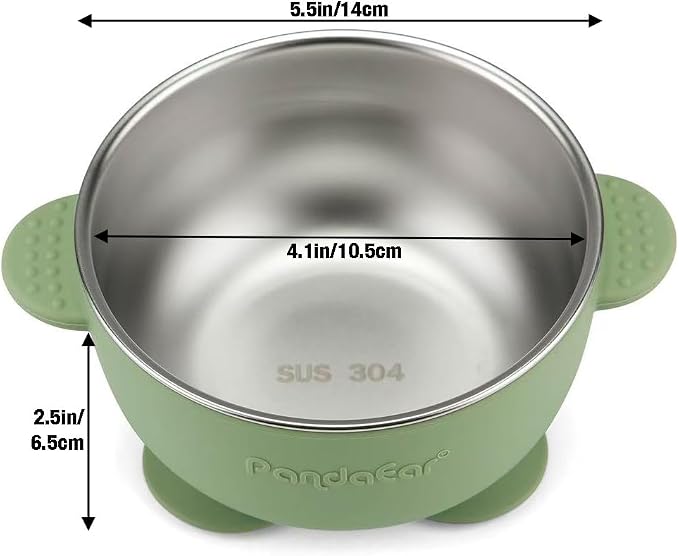 PandaEar 3 Pack Stainless Steel Baby Suction Bowls, Non-Slip Child Food Bowl - Image 6