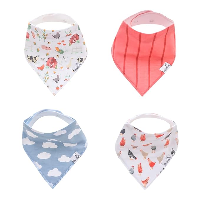Copper Pearl 4 Pack Soft Cotton Baby Bibs by CopperPearl