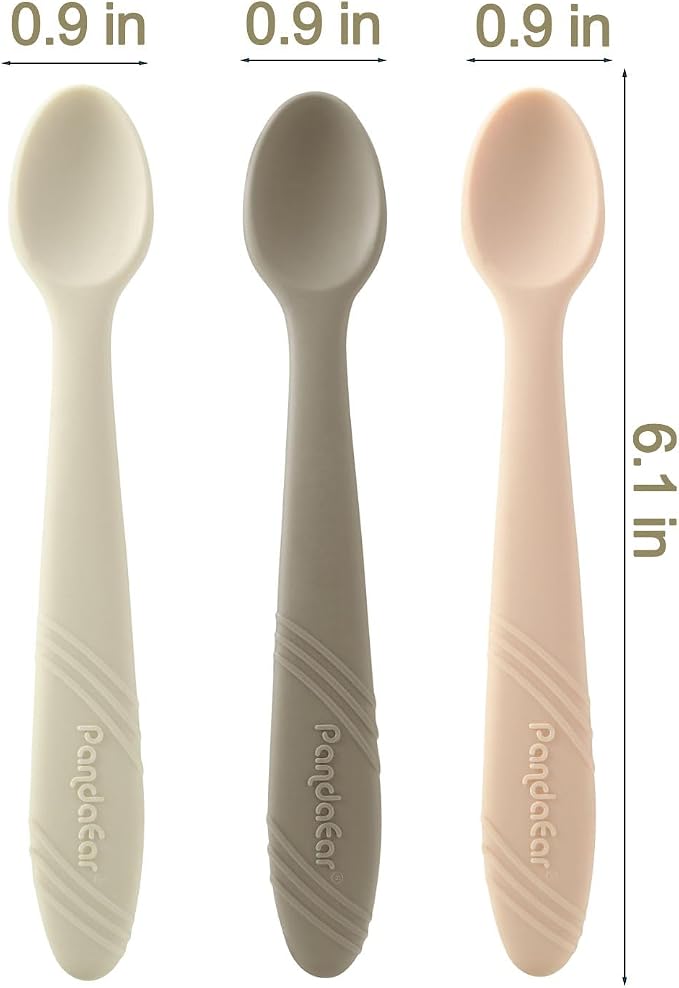 PandaEar 7 Pack Silicone Baby Feeding Spoons, First Stage Training Spoon Infant - Image 5