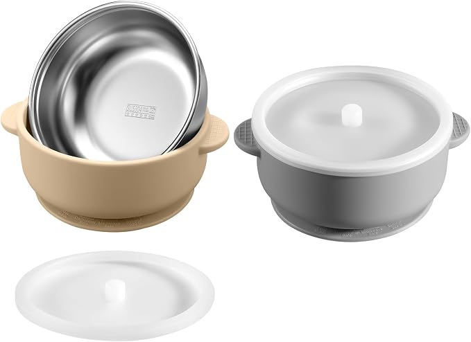 2 Pack Stainless Steel Baby Bowls by Dovesail