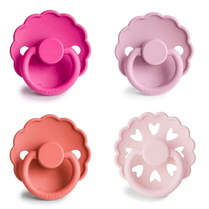 FRIGG SilkySoft Silicone Baby Pacifier 4-Pack Rosy Romance | Made in Denmark | - Image 2