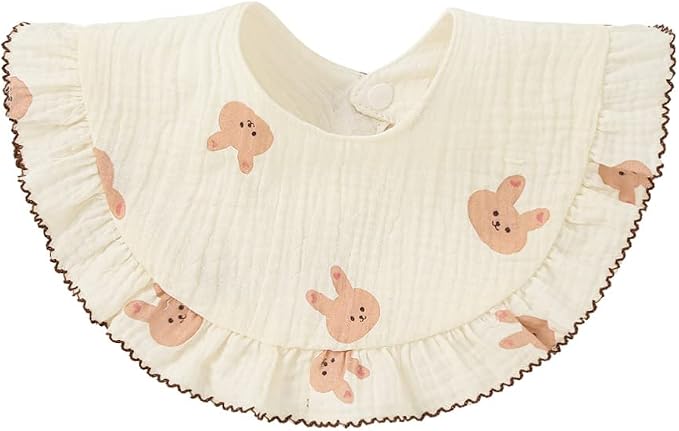 Nishine 4 pcs Unisex Baby Muslin Bandana Drool Bibs 360 Degree Rotatable Cotton - Image 2