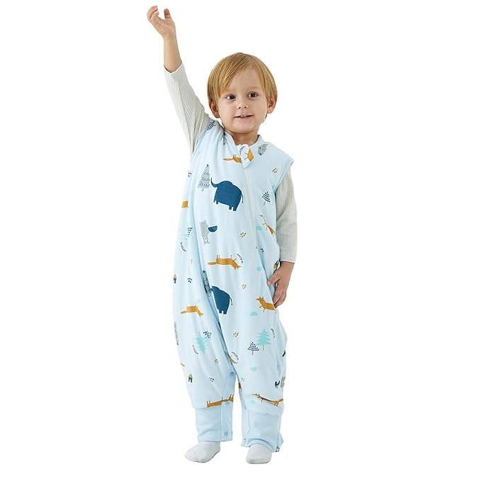 Duomiaomiao 2.5 TOG Toddler Sleep Sack 3-4T 100% Cotton Winter Side Open Zipper by DuoMiaoMiao