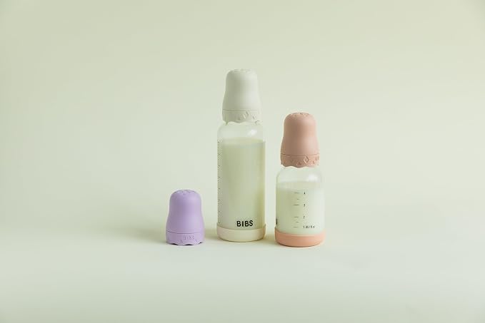 BIBS Boheme Baby Glass Bottle 4 oz /120 ml. Anti-Colic. Round Natural Rubber - Image 5
