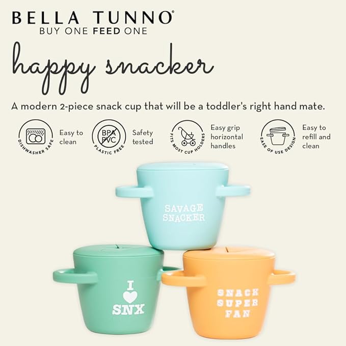 Bella Tunno Snack Cups for Toddlers, Silicone Spill Proof Food Container - Image 2