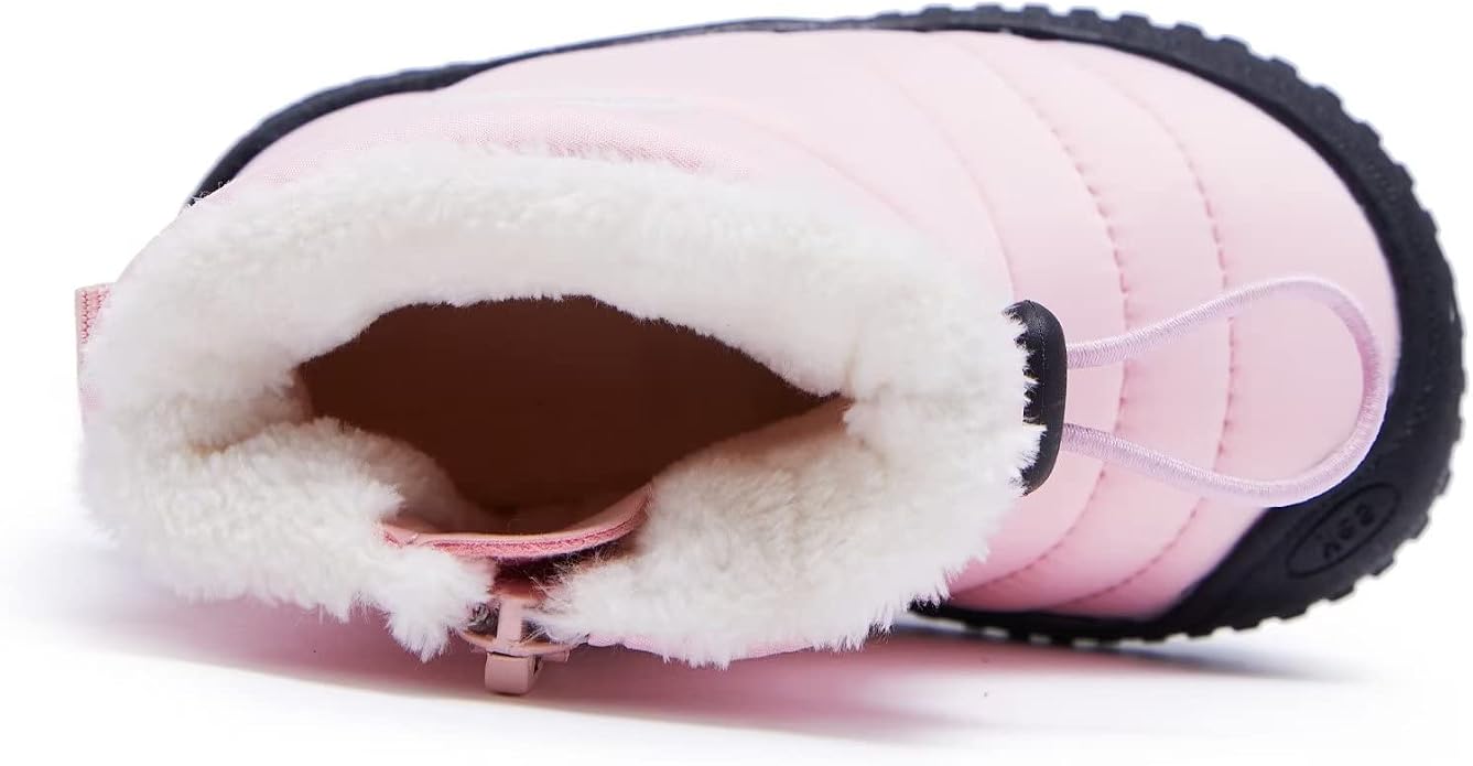 BMCiTYBM Toddler Baby Snow Boots Winter Shoes Boys Girls Cold Weather Baby Faux - Image 4