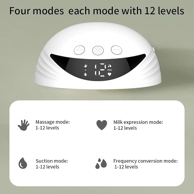 Wearable Electric Breast Pump, Variable Frequency, 4 Modes, Anti-Backflow Design - Image 7