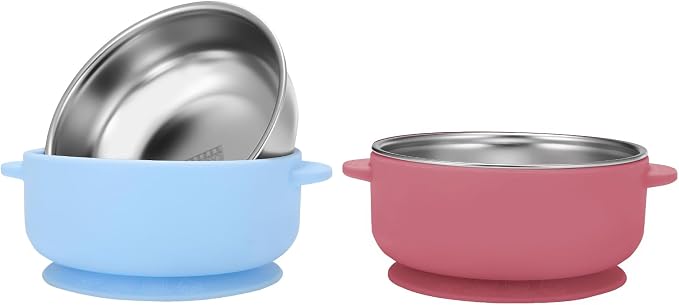 2 Pack Stainless Steel Baby Bowls by Wesketch