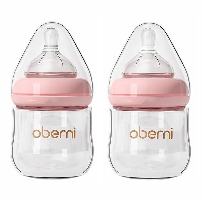Glass Baby Bottles, Anti Colic Breastfeeding Bottle by oberni