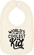 World's Coolest Kid Funny Cute Humor Infant Premium Jersey Baby Bib by WildBobby