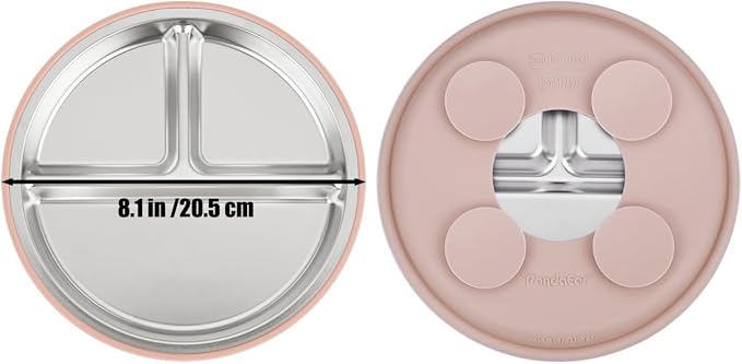 PandaEar 6-in-1 Stainless Steel Baby Feeding Set | Divided Suction Plate - Image 6