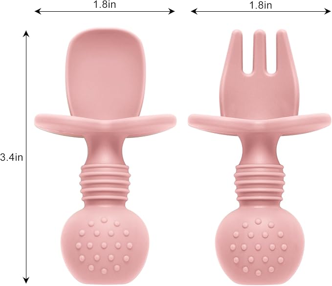 6 Pack Baby Spoons and Forks Set, Silicone Baby Spoons Self Feeding 6 Months - Image 3