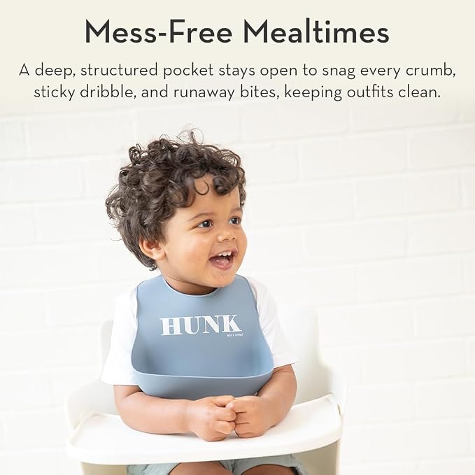 Baby Bib for Eating by Bella Tunno, Waterproof Silicone Bib - Image 3