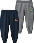 GFQLONG Toddler Boys 3 Pack Cotton Active Jogger Pants, Kids Cartoon Sweatpants by GFQLONG