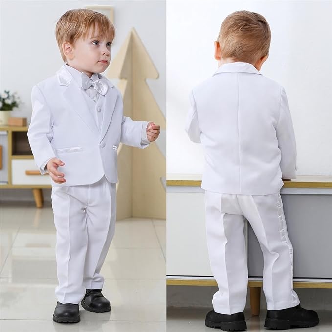 Dressy Daisy Baby Toddler Boy 5 Pcs Set Formal Tuxedo Suits No Tail Wedding - Image 6