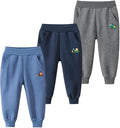 GFQLONG Toddler Boys 3 Pack Cotton Active Jogger Pants, Kids Cartoon Sweatpants by GFQLONG